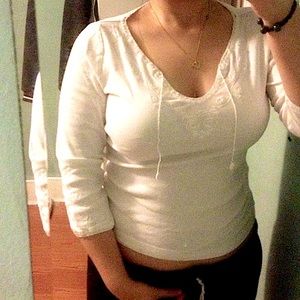 Banana Republic White Crochet&Beads •